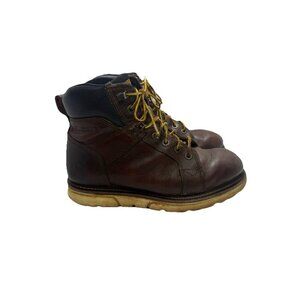 WOLVERINE I-90 Wedge Durashocks 6" Brown Leather W10888 Men's Sz 10EW Work Boots